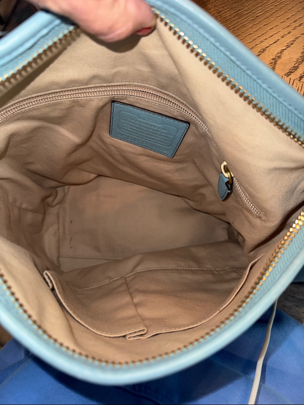 Coach Legacy Light Blue Leather Shoulder Bag with Tassel - Picture 6 of 13